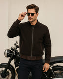 Brown Suede Bomber Jacket for Men