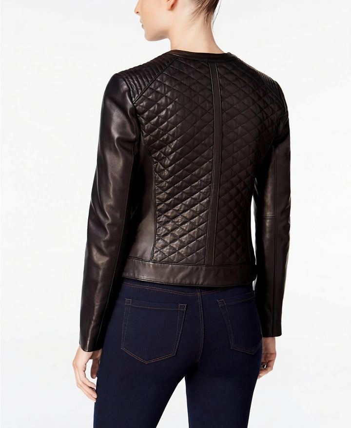 Quilted Formal Leather Jacket