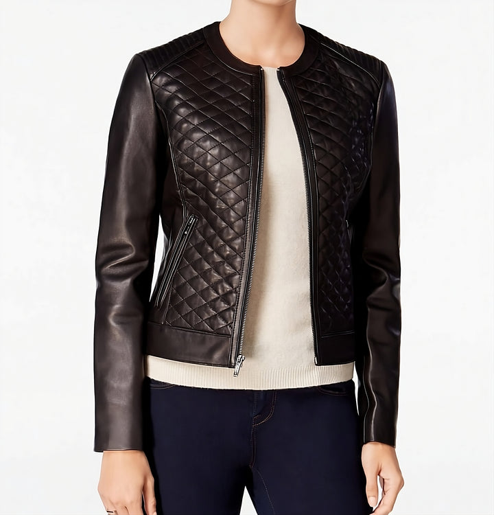 Quilted Formal Leather Jacket