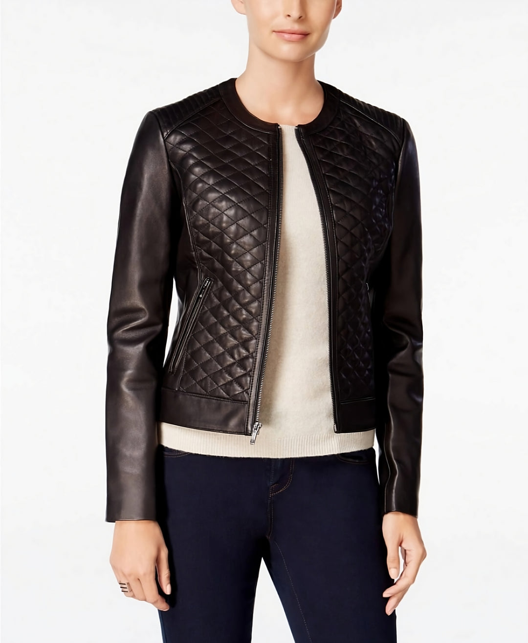 Quilted Formal Leather Jacket