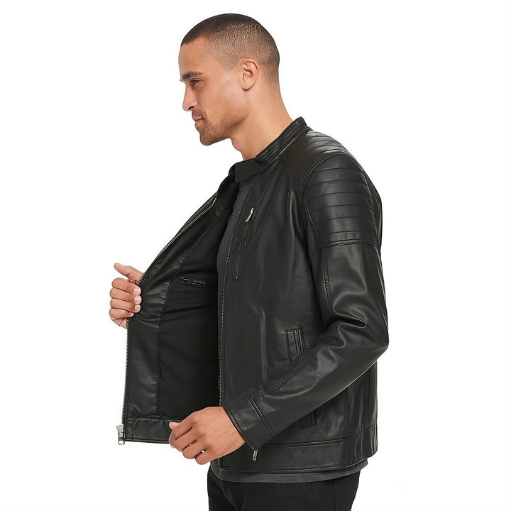 Rivet Leather Bomber Jacket