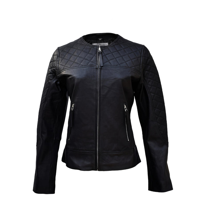 Shoulder Padded Leather Jacket