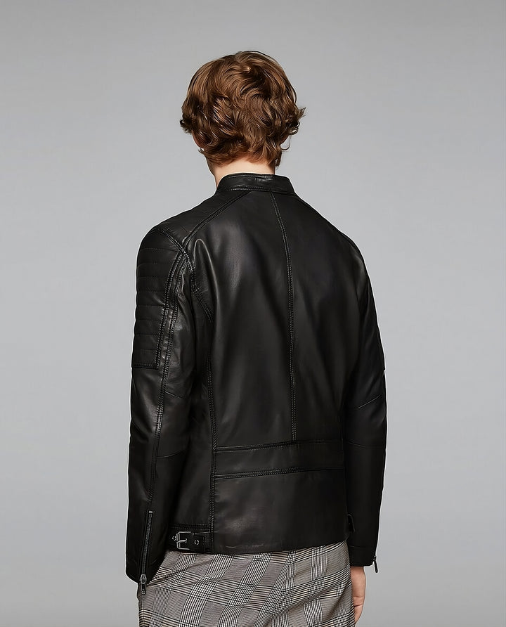 Sleek Street Wear Lambskin Leather Jacket