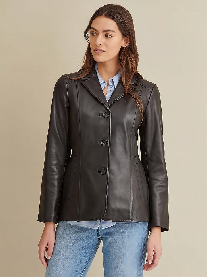 Timeless Clean Lambskin Leather Coat