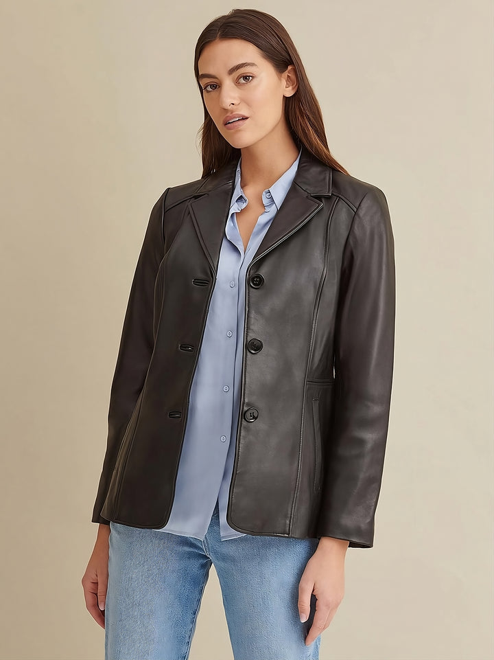 Timeless Clean Lambskin Leather Coat