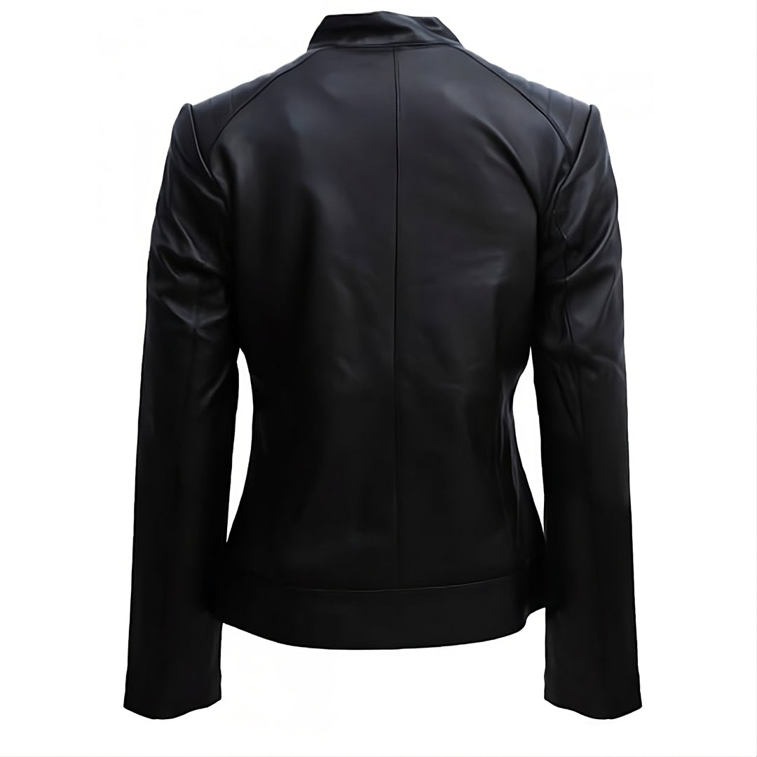 Trendy Silver Hardware Leather Jacket