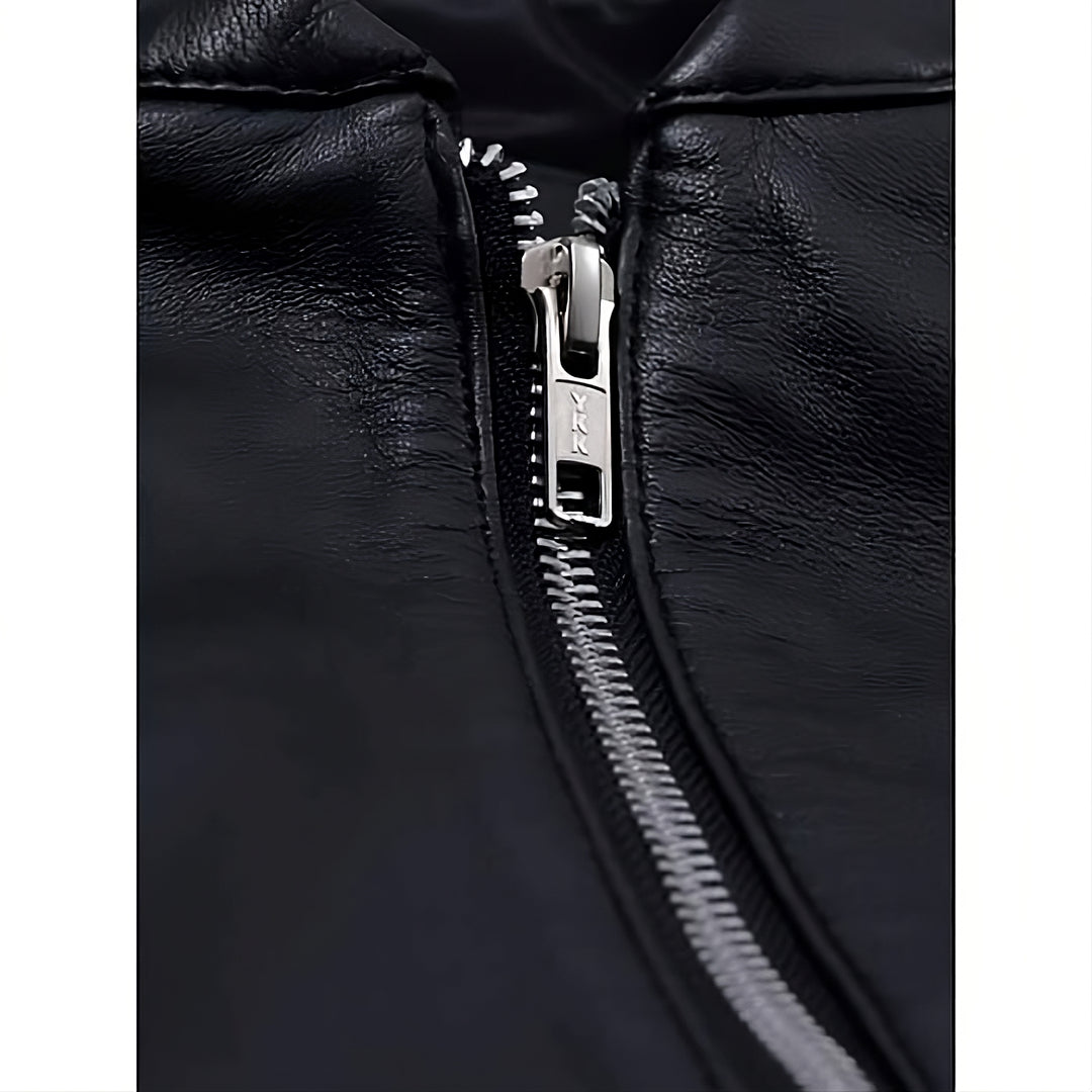 Trendy Silver Hardware Leather Jacket