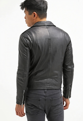 Vintage Belted Leather Biker Jacket