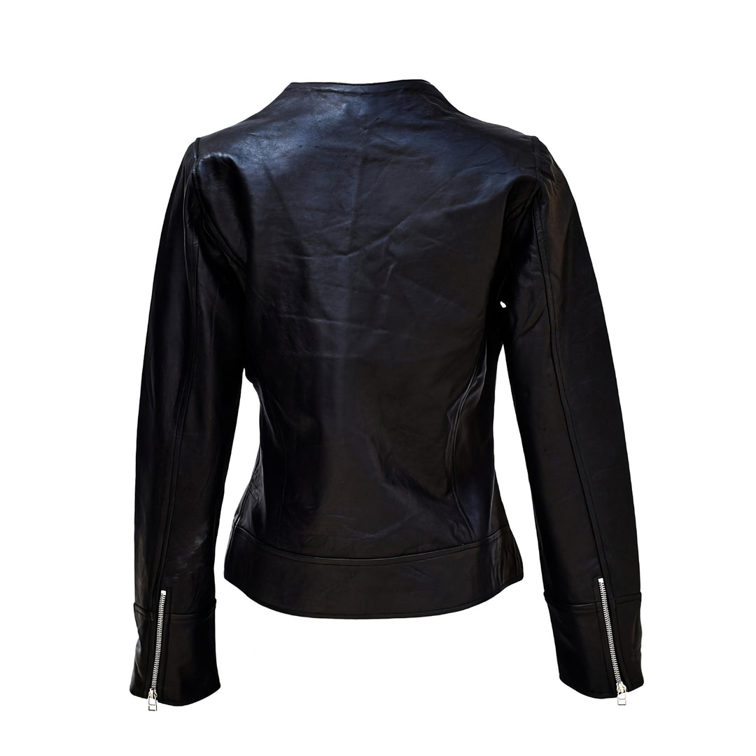 Women Shoulder-Quilted Leather Jacket