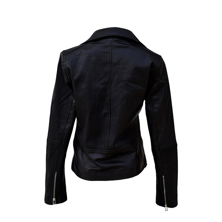 Women’s Asymmetric Zipper Leather Biker Jacket