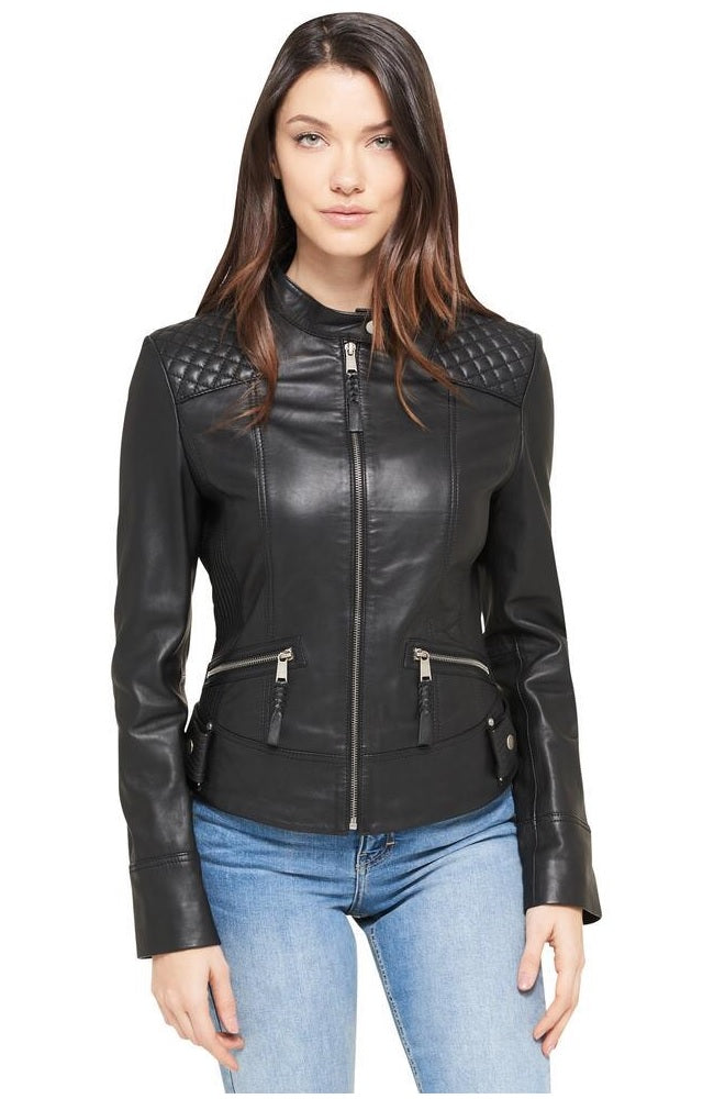 Clean and Classy Formal Black Leather Jacket | Women | Sheepskin ...
