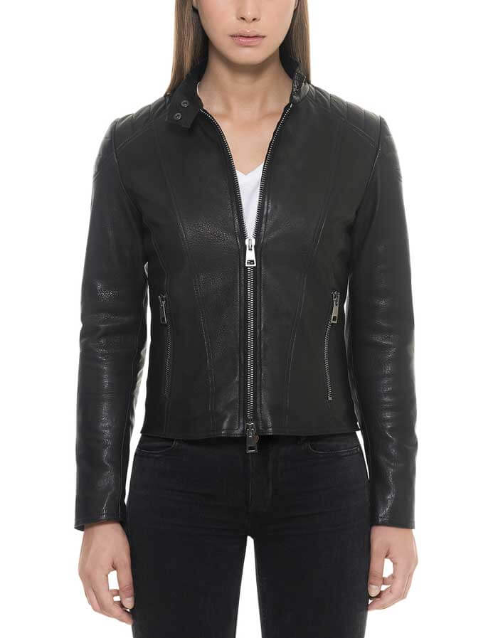 Racer Leather Jacket For Women