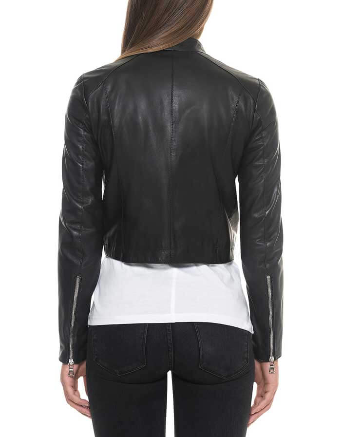 Shop Collar Leather Jacket For Women