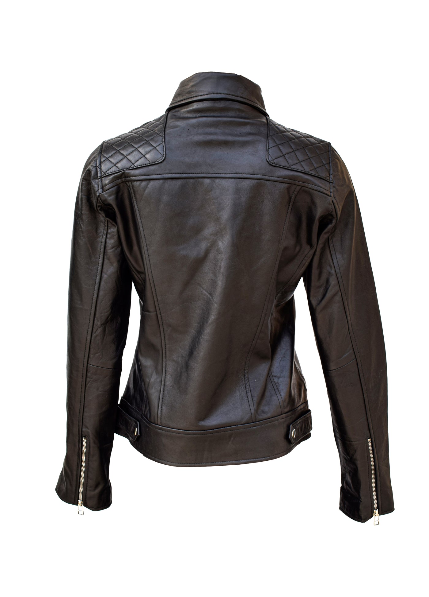 Black Padded Shoulder Leather Jacket Australia