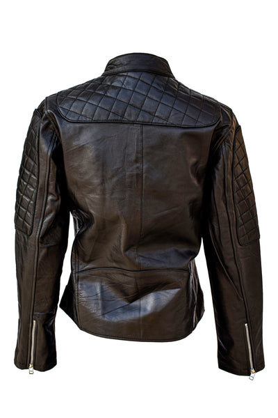 Round Neck Leather Jacket For Sale