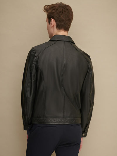 Black Bomber Leather Jacket Australia