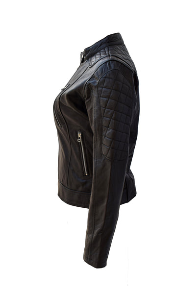 Round Neck Leather Jacket Australia