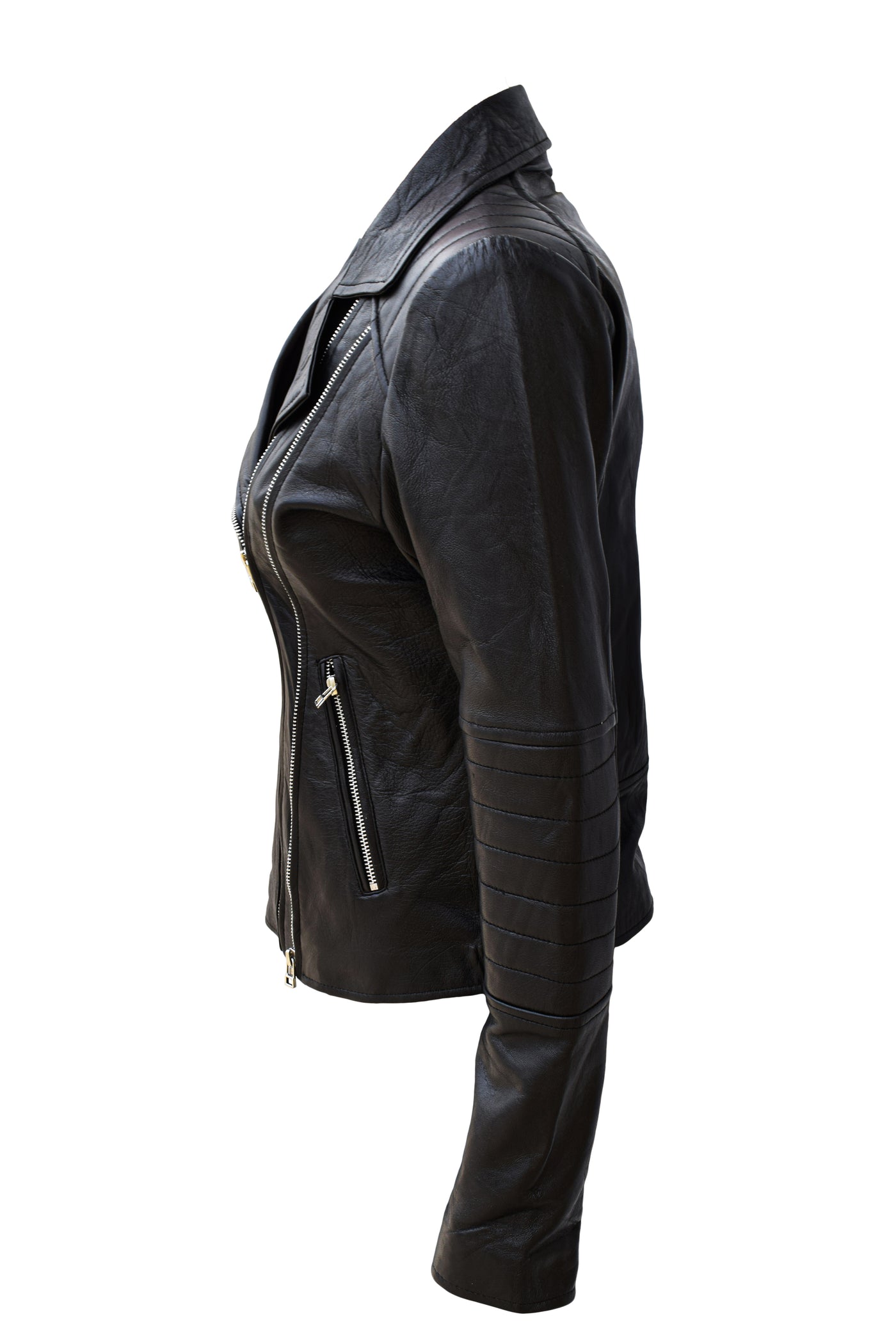 Punk Leather Biker Jacket For Women 