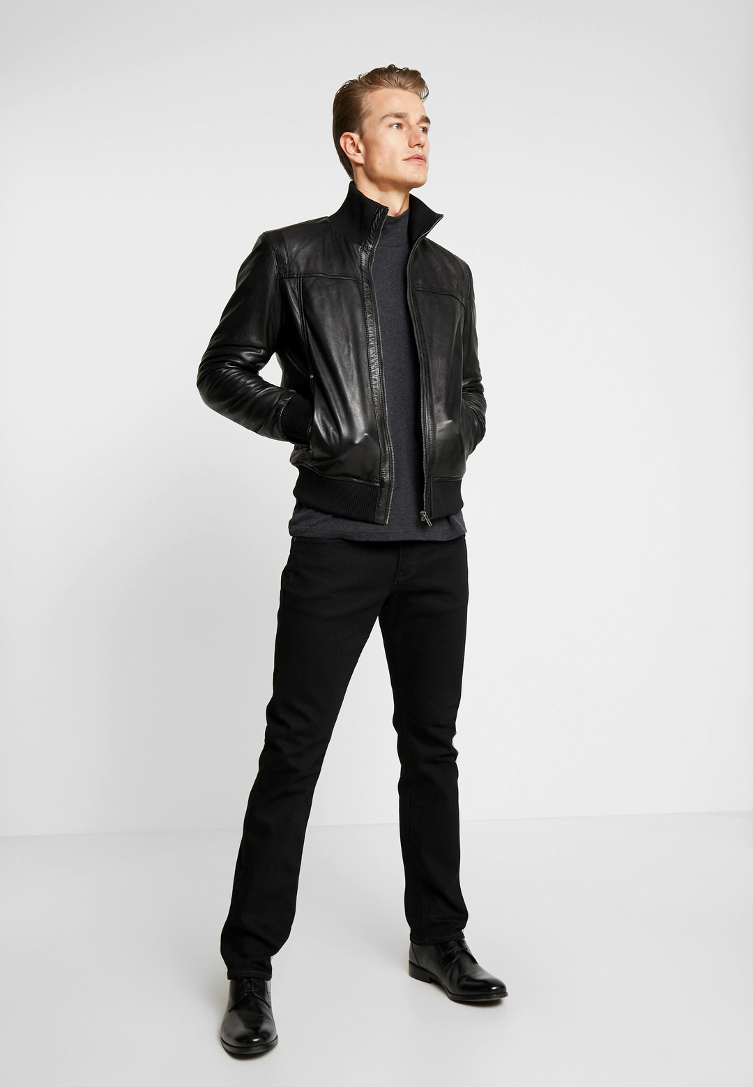 Highschool Black Leather Jacket | Men | Lambskin | Leatherwear ...