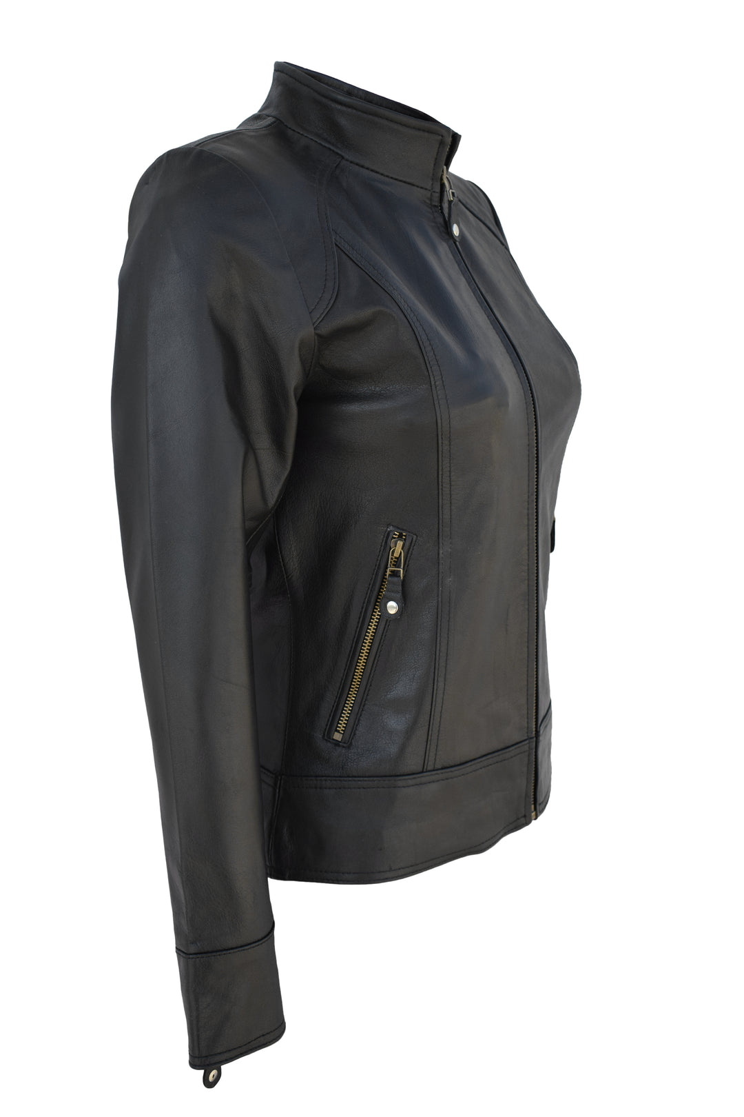 Slim Black Leather Jacket Online