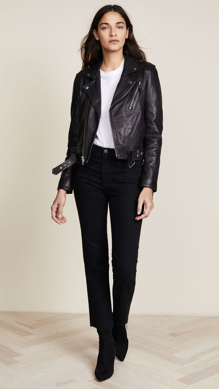 Crop Leather Jacket For Women