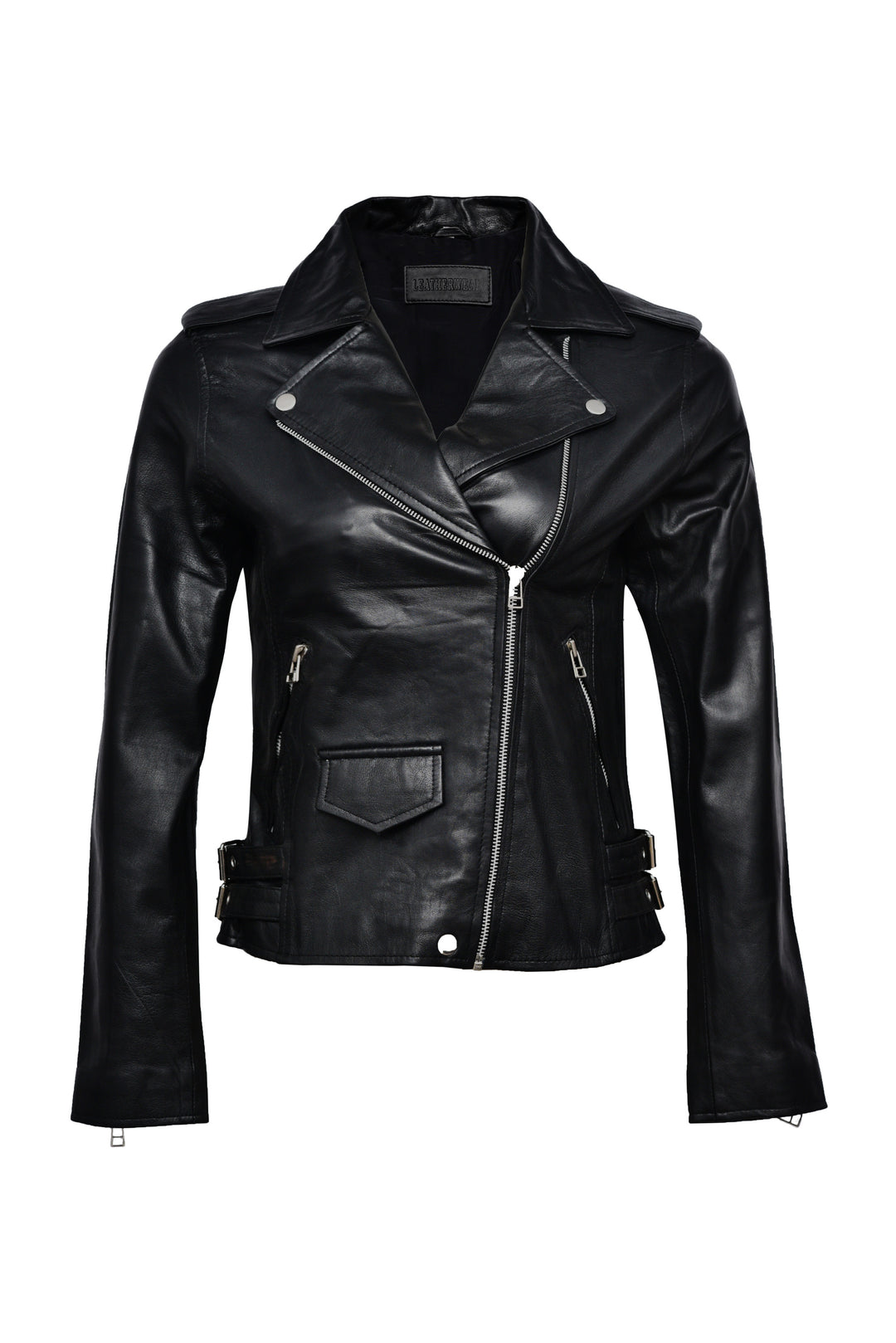 Black Biker Leather Jacket Women