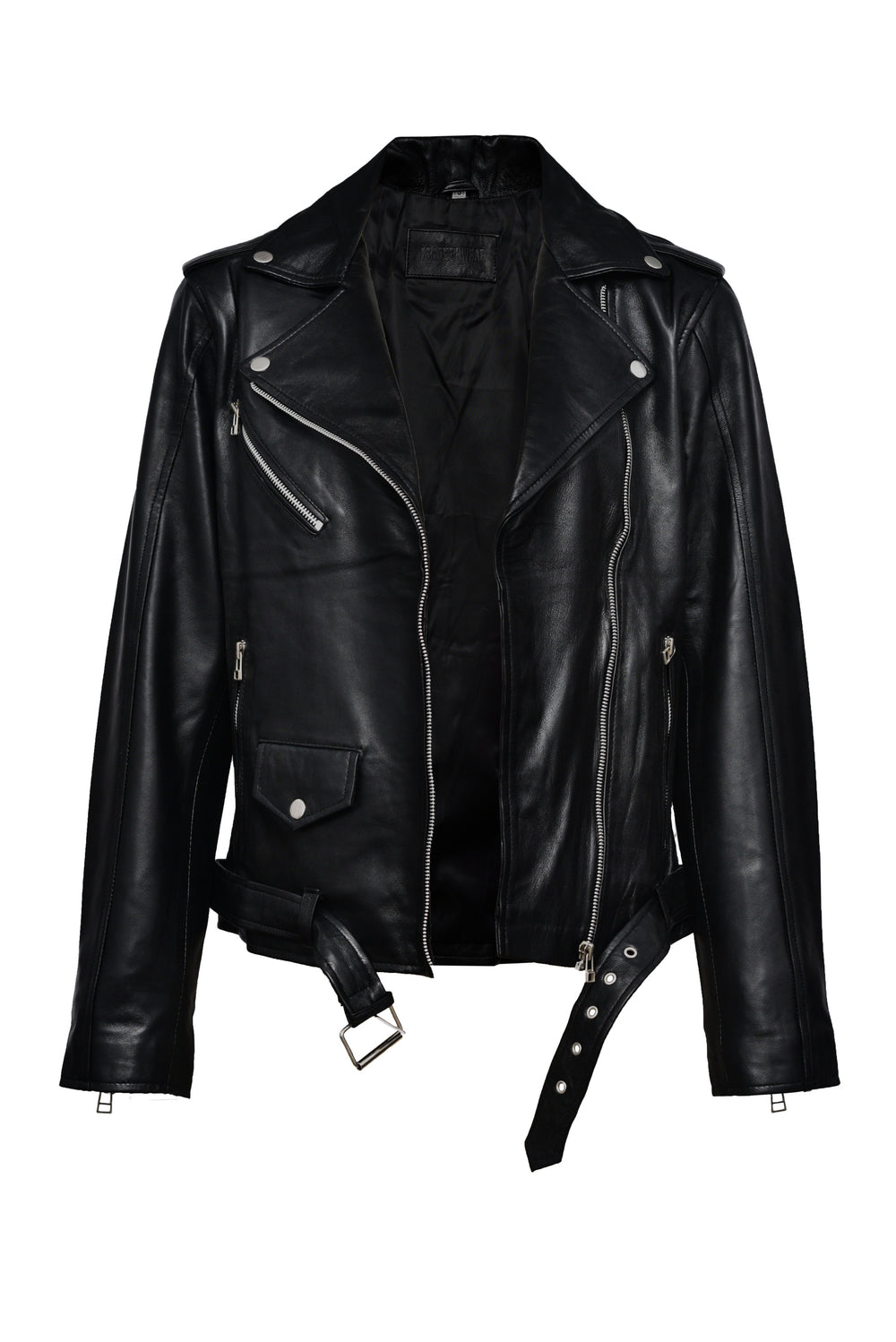 Black Biker Leather Jacket For Women