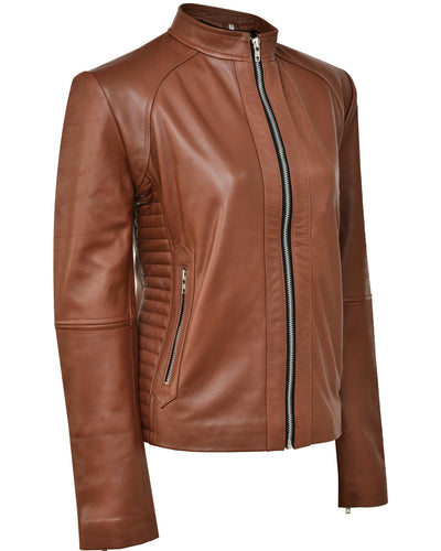 Tan Leather Jacket Women