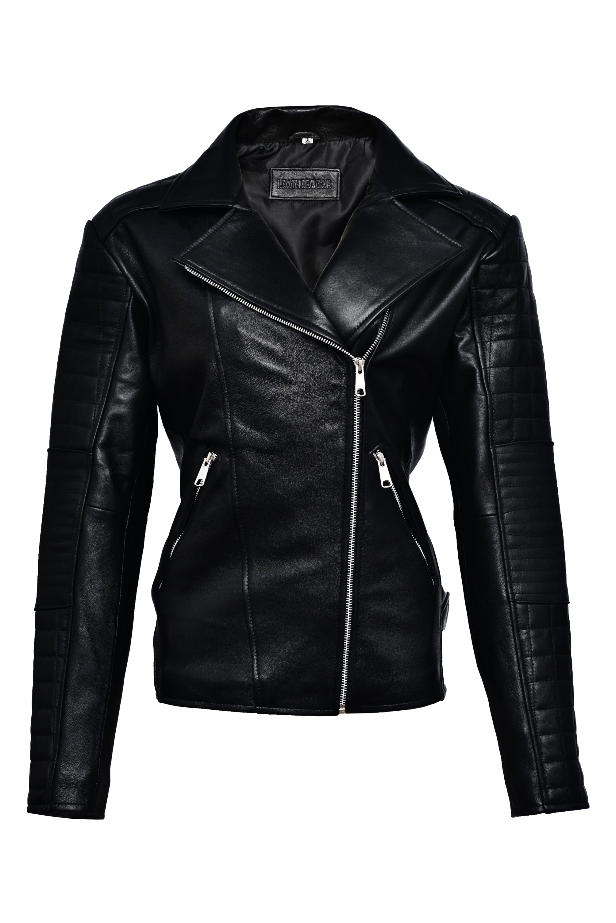 Silver Zipped Leather Jacket | Women | Lambskin | Leatherwear | Leatherwear