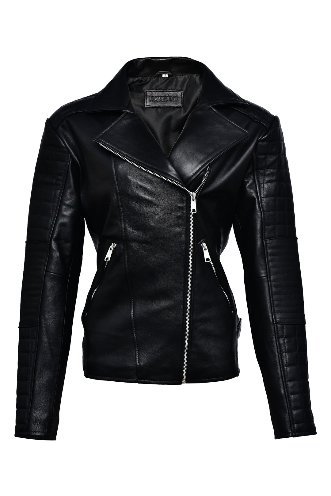 Silver Zipped Leather Jacket