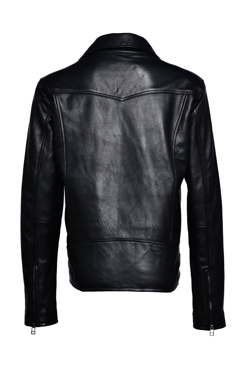 Black Leather Zipper Biker Jacket Australia