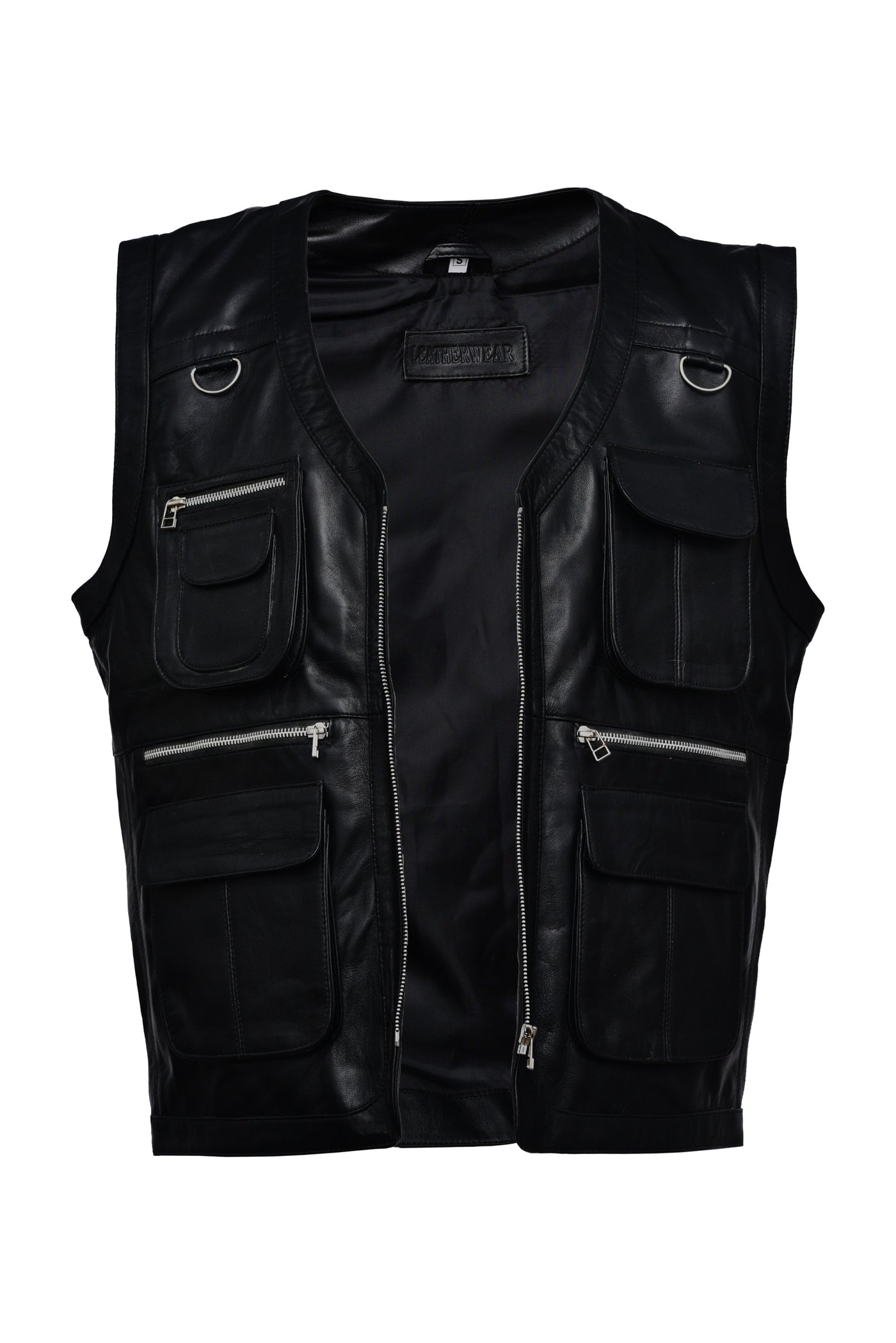 Online Black Leather Vest
