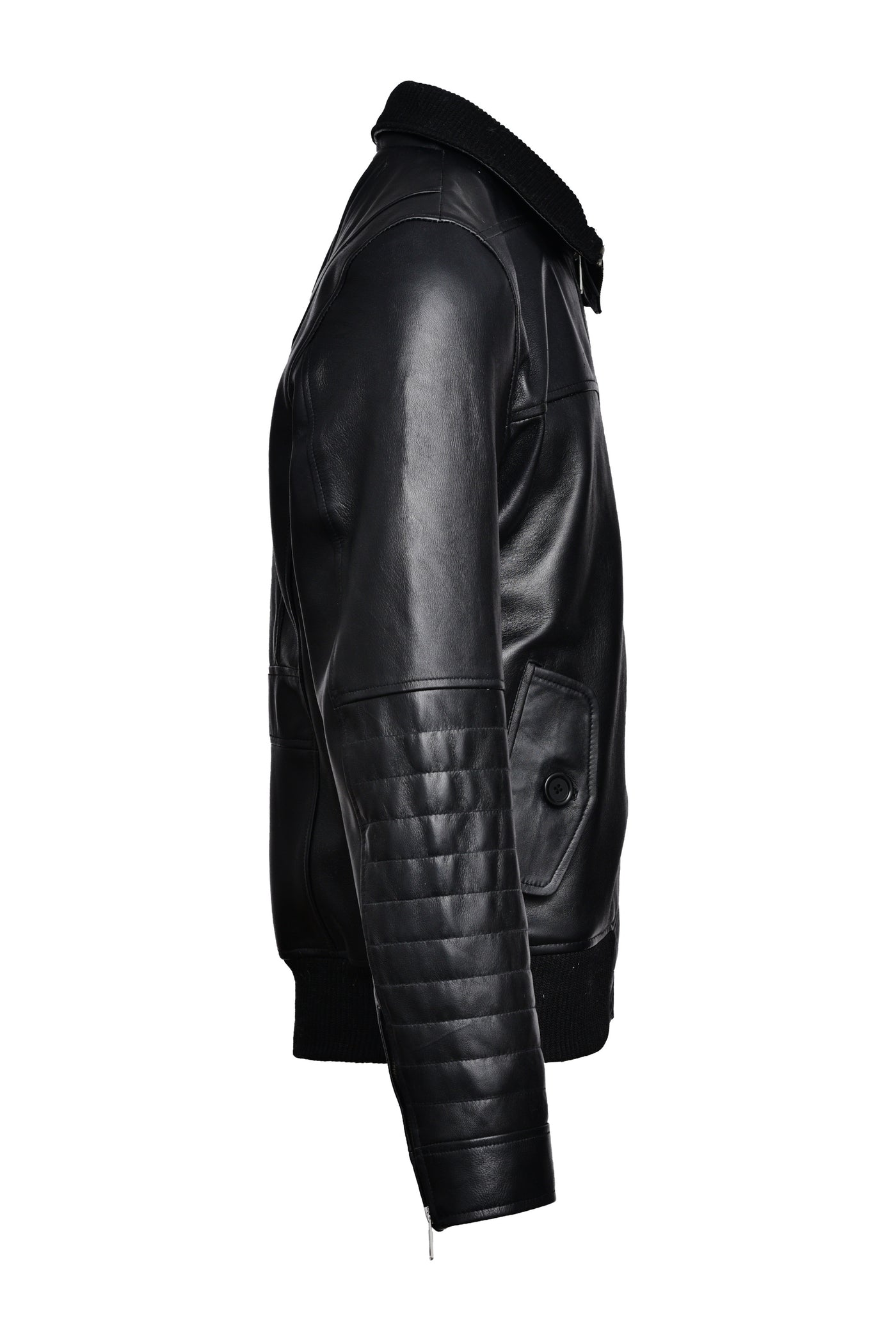 Bomber Black Leather Jacket Online