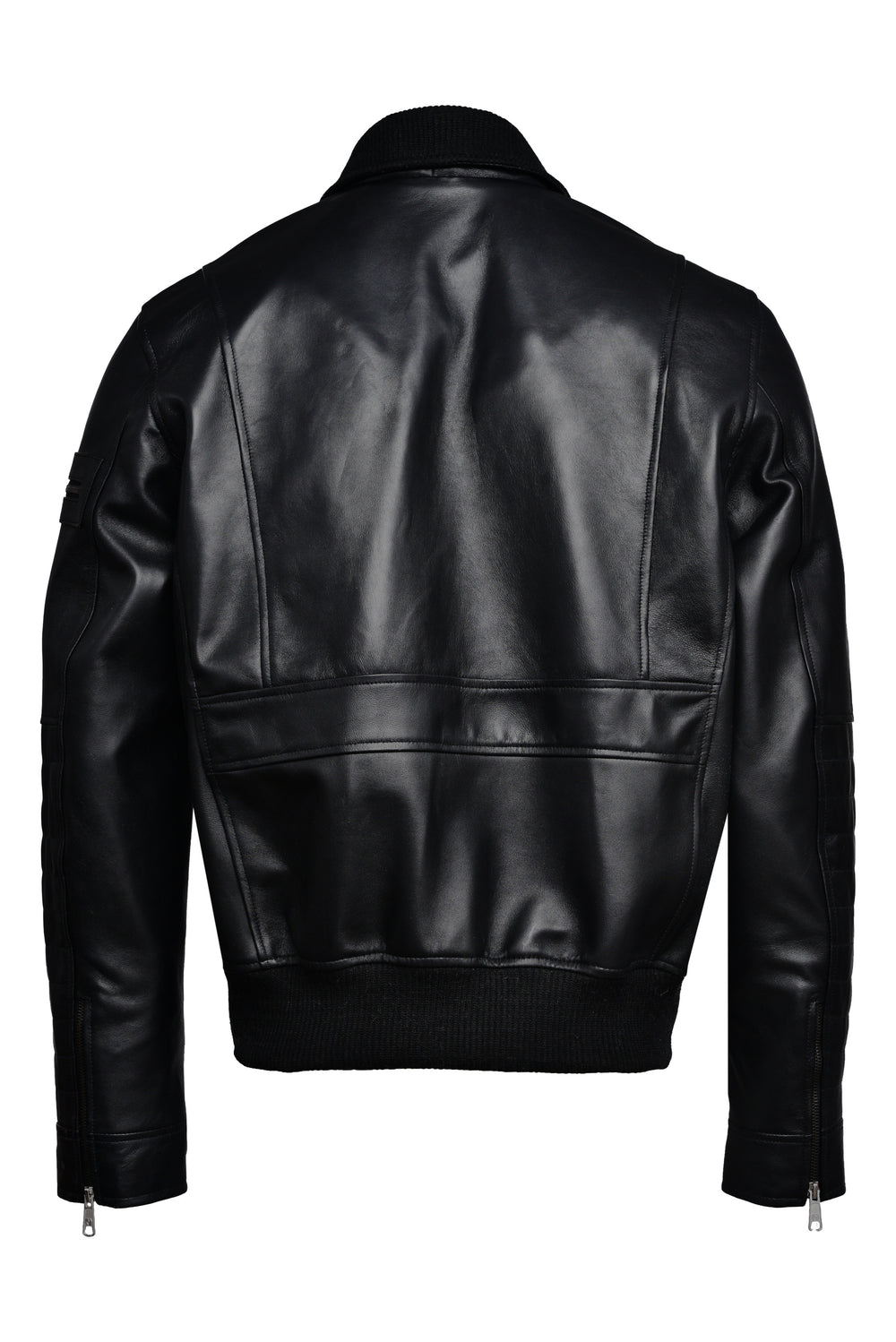 Bomber Black Leather Jacket Australia