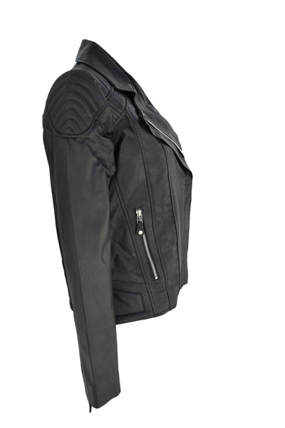 Women Black Superior Leather Jacket Australia