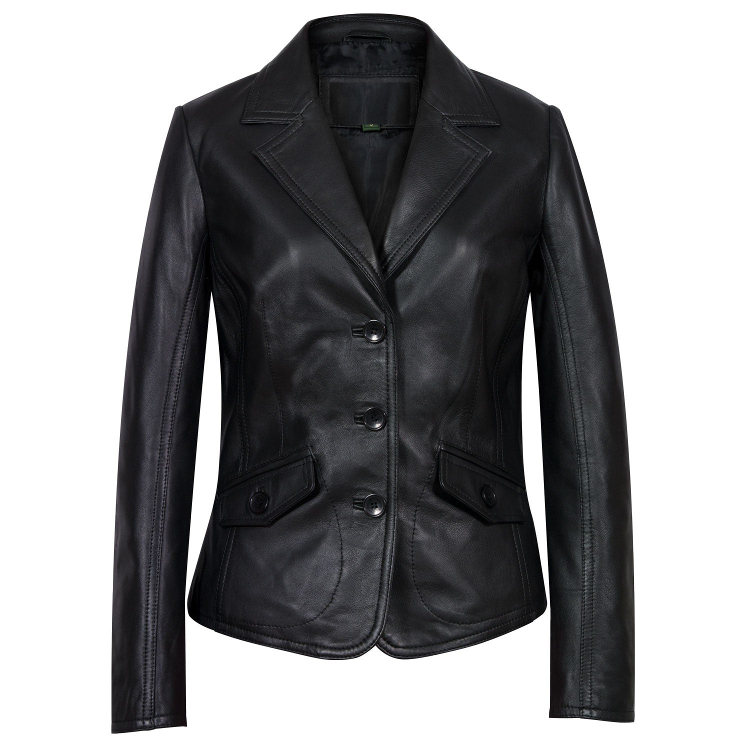 Vintage black leather online blazer