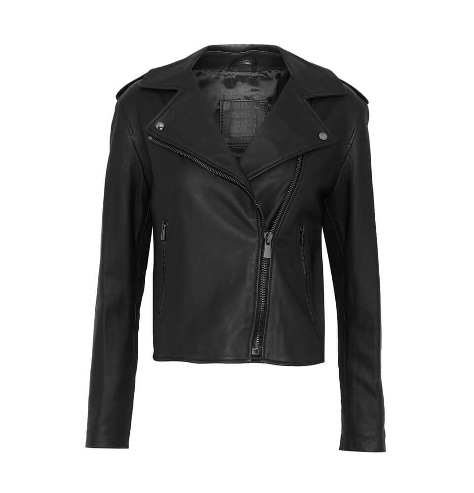 Black on Black Leather Jacket | Women | Lambskin | Leatherwear