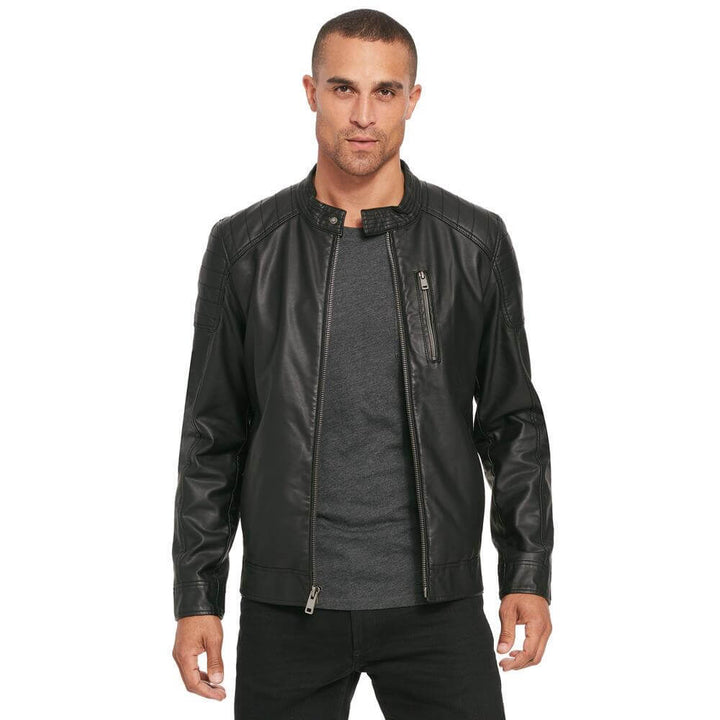 Black Rivet Leather Biker Jacket | Men | Sheepskin | Leatherwear ...